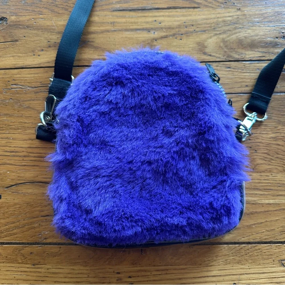 Vintage Purple Fuzzy Powerpuff Girls Crossbody Bag